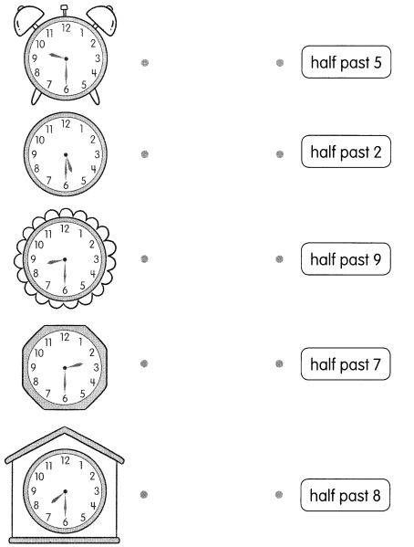 Math in Focus Grade 1 Chapter 15 Practice 3 Answer Key Telling Time to the Half Hour 1