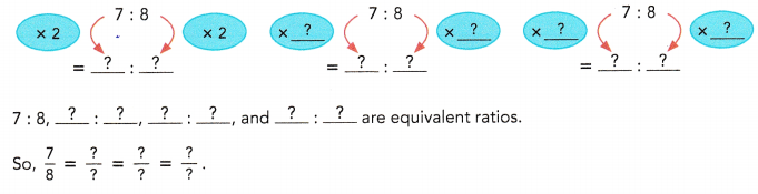 Math in Focus Grade 6 Chapter 4 Lesson 4.2 Answer Key Equivalent Ratios 7