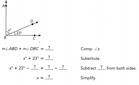 Math in Focus Grade 7 Chapter 6 Lesson 6.1 Answer Key Complementary, Supplementary, and Adjacent Angles 8