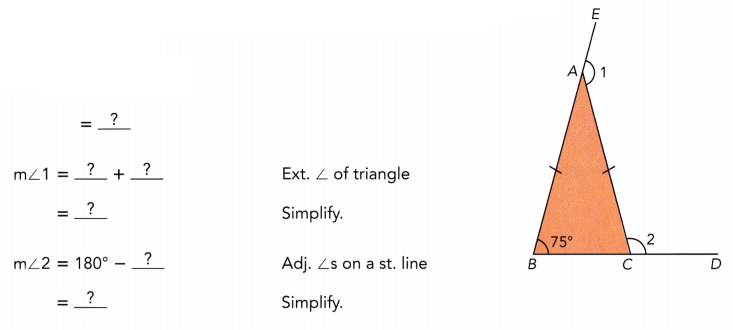 Math in Focus Grade 7 Chapter 6 Lesson 6.4 Answer Key Interior and Exterior Angles 8