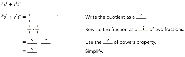 Math in Focus Grade 8 Chapter 1 Lesson 1.2 Answer Key The Product and the Quotient of Powers 8
