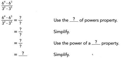 Math in Focus Grade 8 Chapter 1 Lesson 1.4 Answer Key The Power of a Product and the Power of a Quotient 8