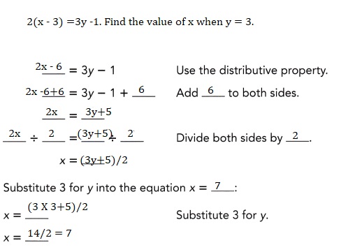 Math in Focus Grade 8 Chapter 3 Lesson 3.4 Answer Key Solving for a Variable in a Two-Variable Linear Equation-1
