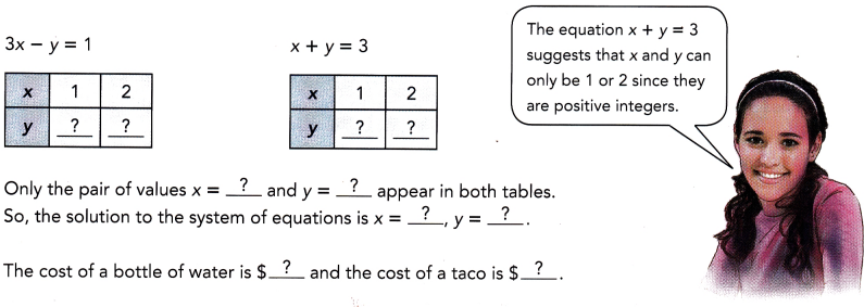 Math in Focus Grade 8 Chapter 5 Lesson 5.1 Answer Key Introduction to Systems of Linear Equations 1