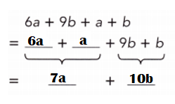 Math-in-Focus-Grade-7-Course-2-A-Chapter-3-Lesson-3.3-Answer-Key-Simplifying-Algebraic-Expressions-Copy and complete to simplify each expression-10