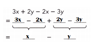 Math-in-Focus-Grade-7-Course-2-A-Chapter-3-Lesson-3.3-Answer-Key-Simplifying-Algebraic-Expressions-Copy and complete to simplify each expression-11